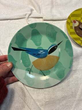Magpie Bird Design 7.5 Inch Side Plates Set of 2